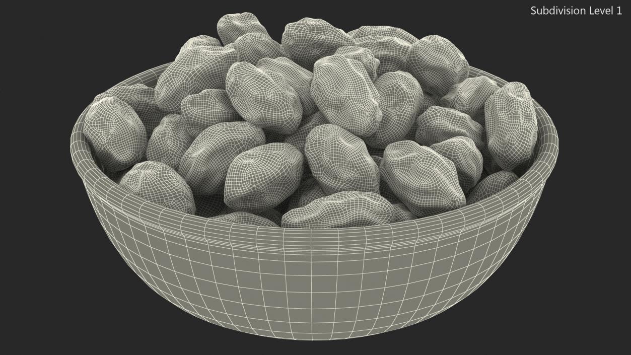 3D Mixed Raisins in a Bowl model