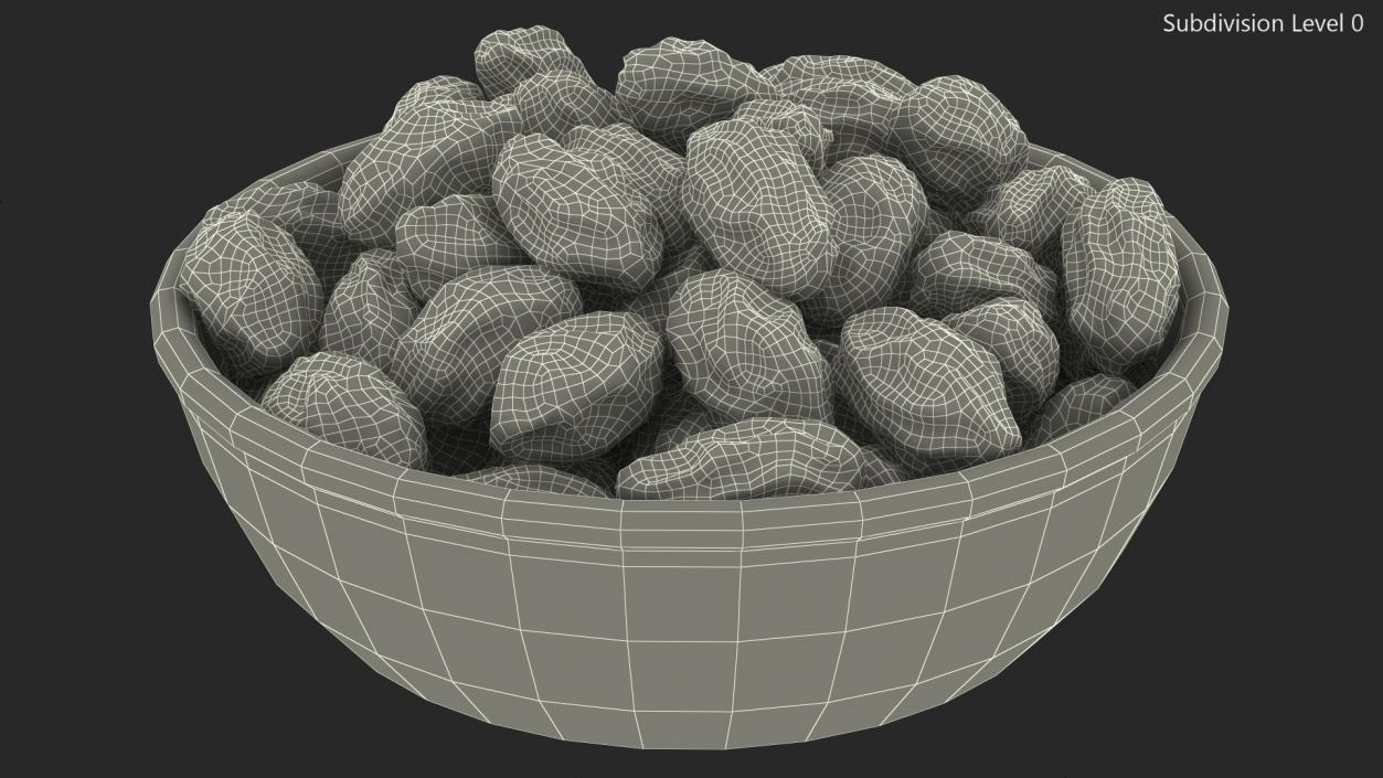 3D Mixed Raisins in a Bowl model