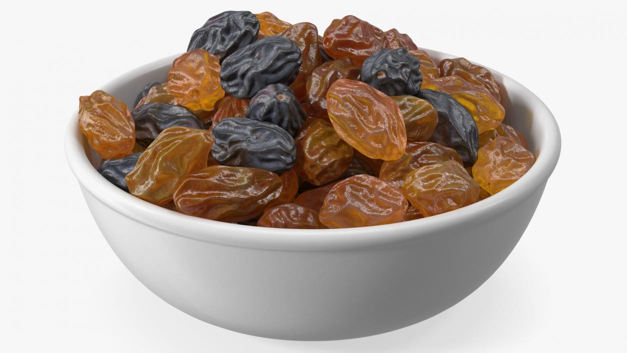 3D Mixed Raisins in a Bowl model