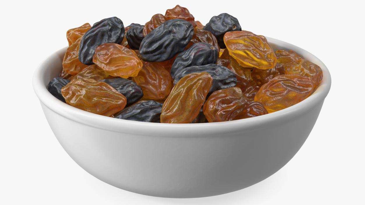 3D Mixed Raisins in a Bowl model