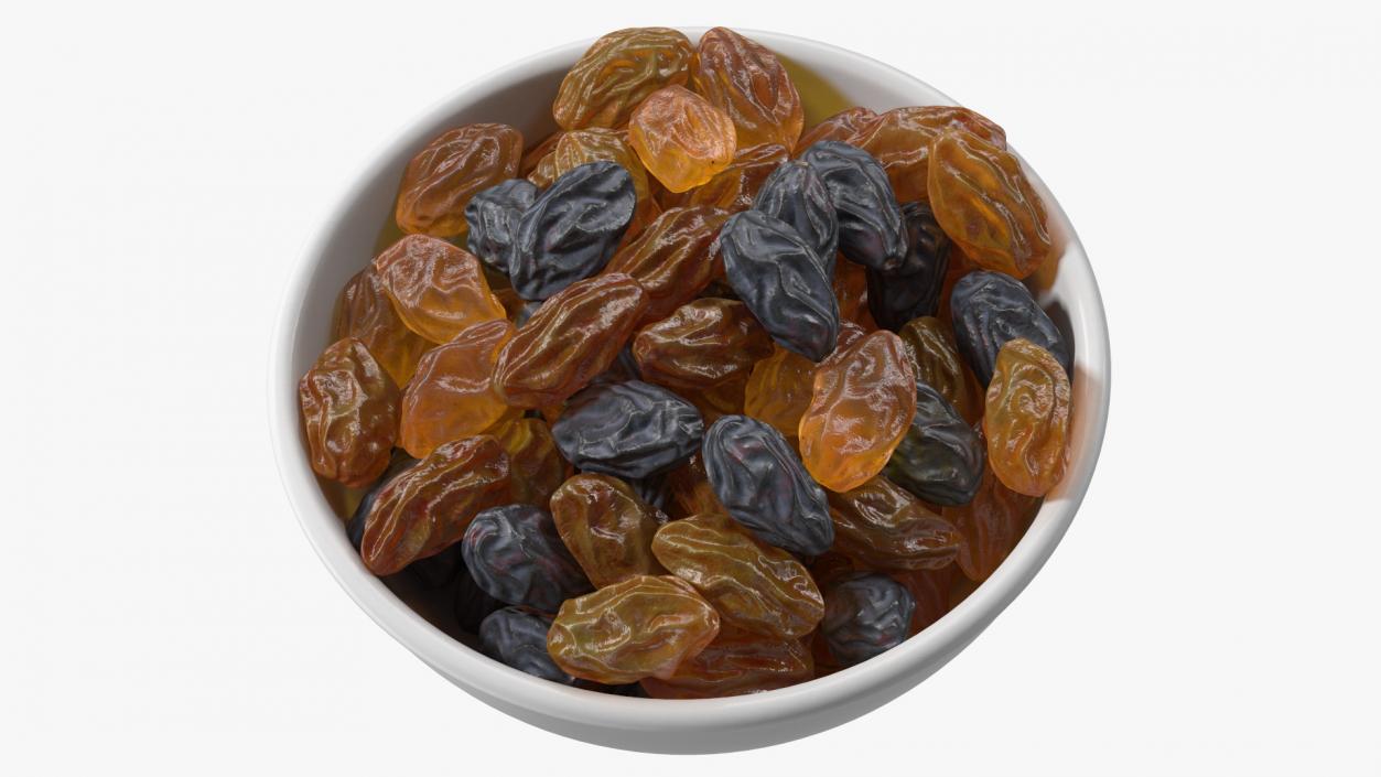 3D Mixed Raisins in a Bowl model