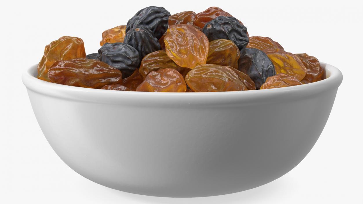 3D Mixed Raisins in a Bowl model