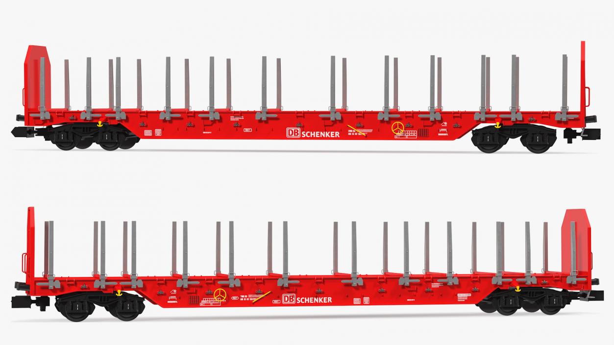 Rnoos 644 New Stake Wagon with Big Logs 3D model