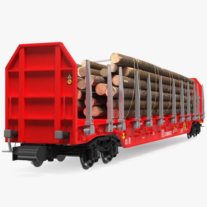 Rnoos 644 New Stake Wagon with Big Logs 3D model