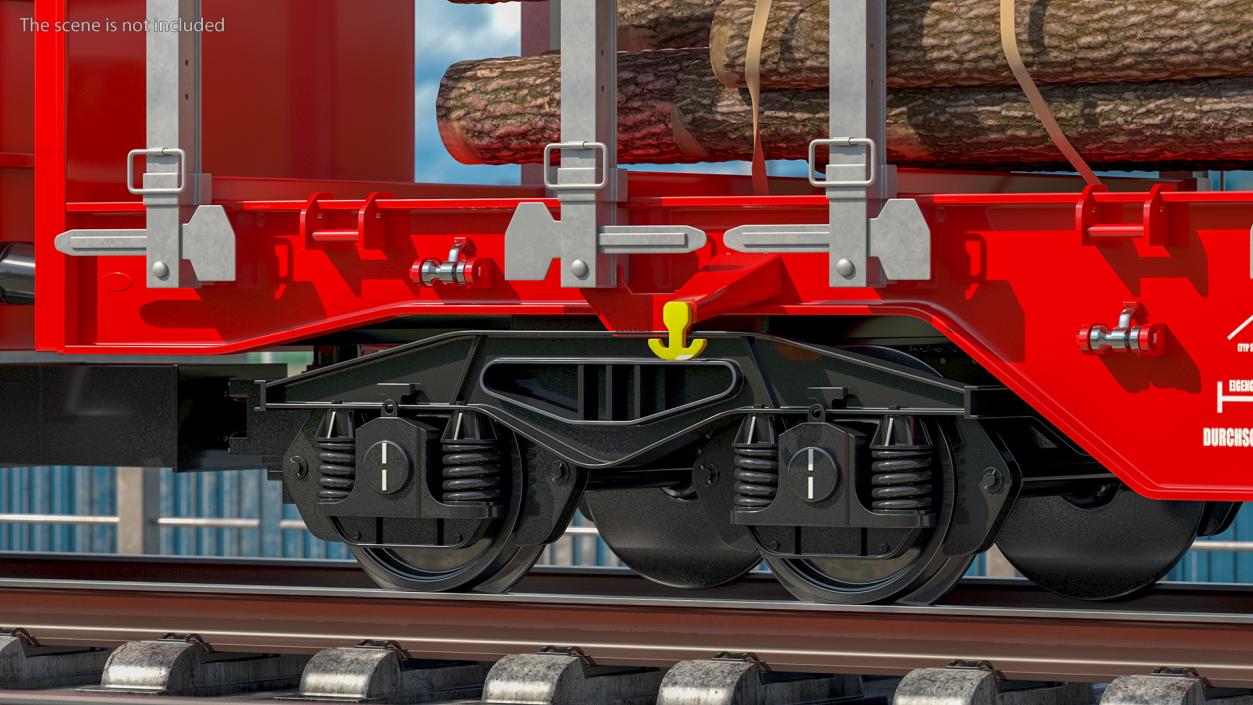 Rnoos 644 New Stake Wagon with Big Logs 3D model