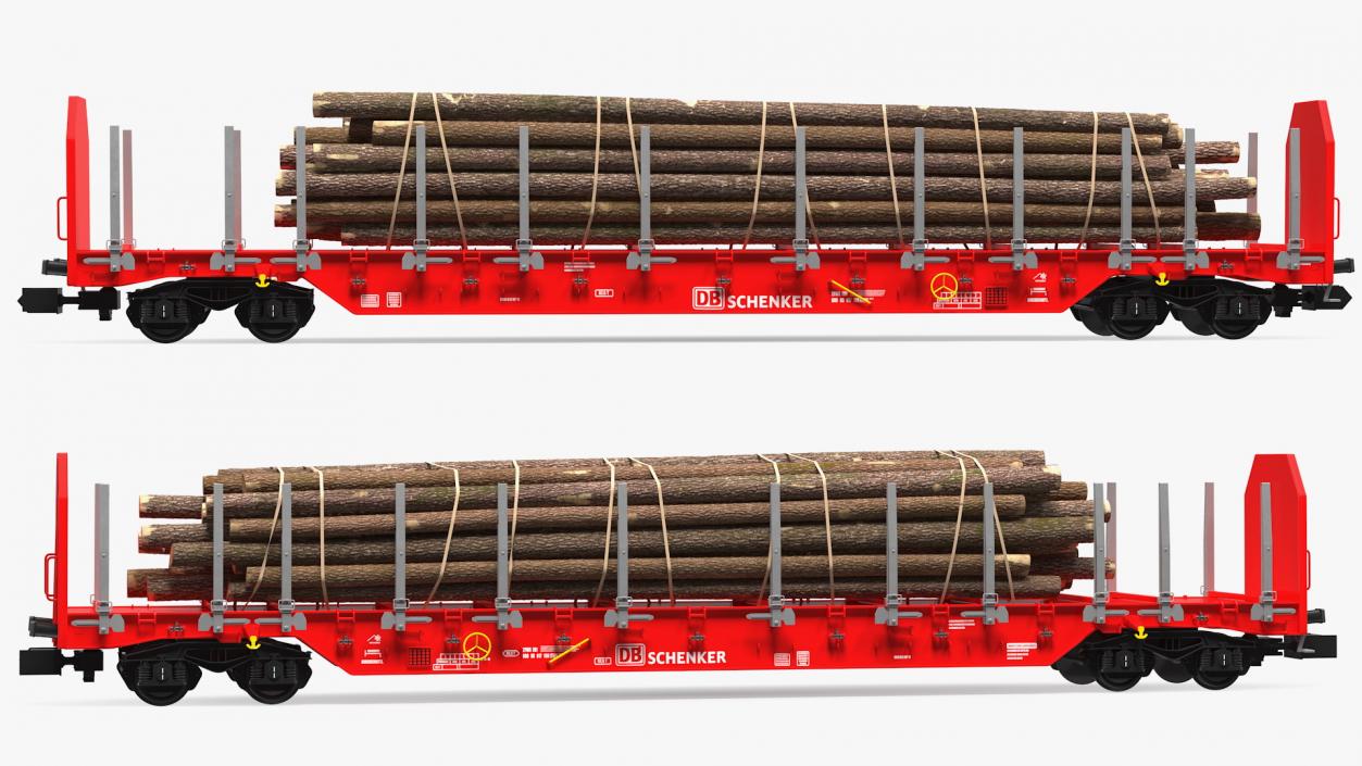 Rnoos 644 New Stake Wagon with Big Logs 3D model