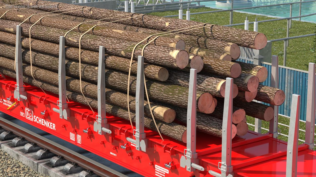 Rnoos 644 New Stake Wagon with Big Logs 3D model