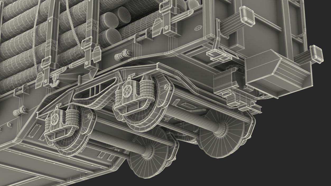 Rnoos 644 New Stake Wagon with Big Logs 3D model