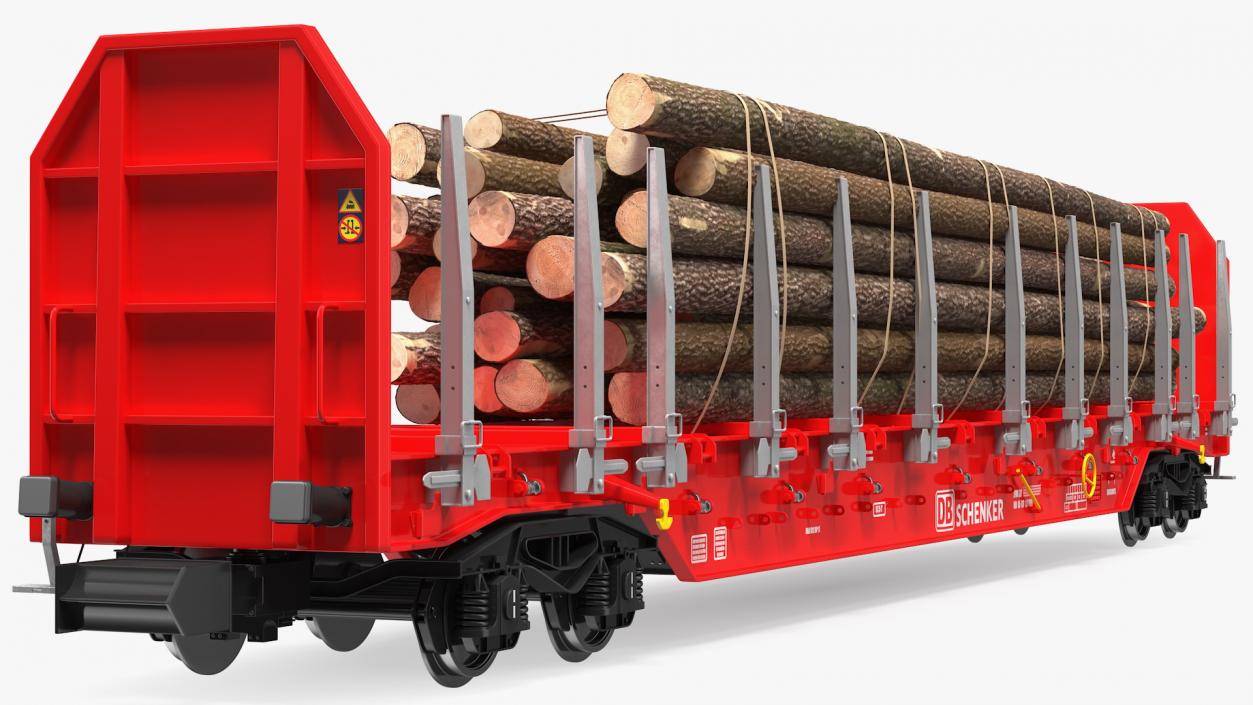 Rnoos 644 New Stake Wagon with Big Logs 3D model