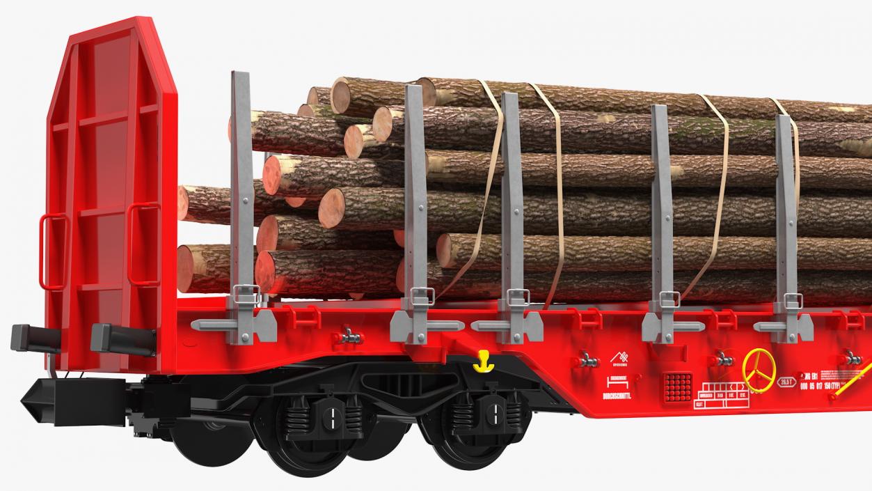 Rnoos 644 New Stake Wagon with Big Logs 3D model