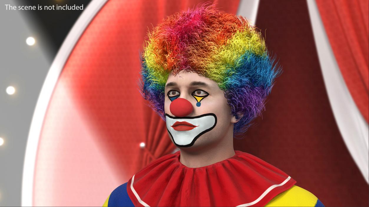 Mens Clown Head Fur 3D model