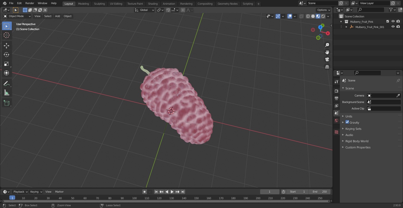 Mulberry Fruit Pink 3D model