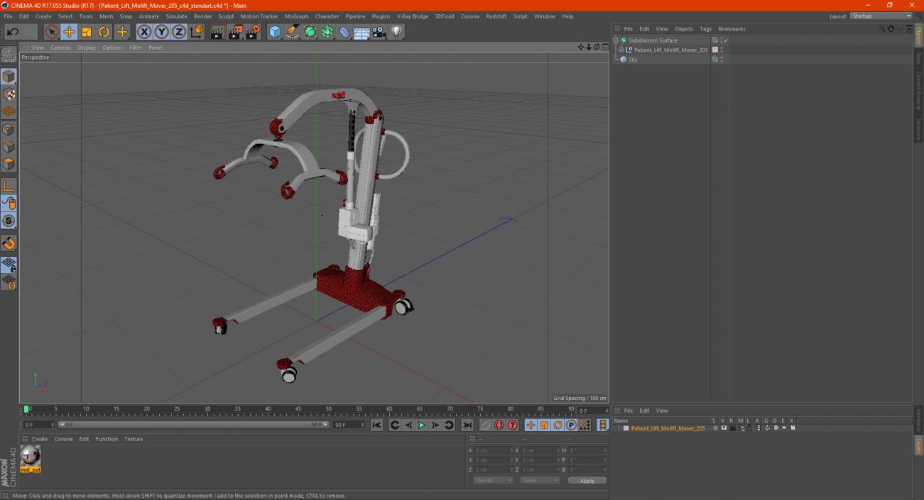 Patient Lift Molift Mover 205 3D model