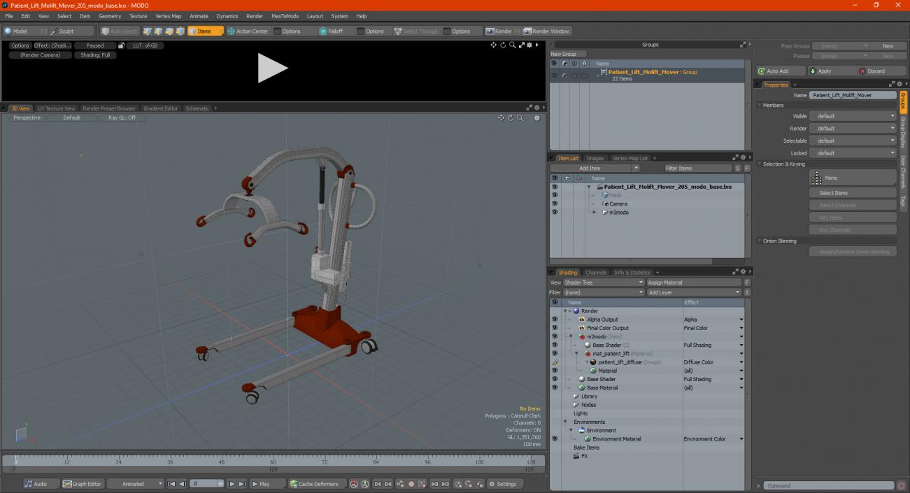 Patient Lift Molift Mover 205 3D model