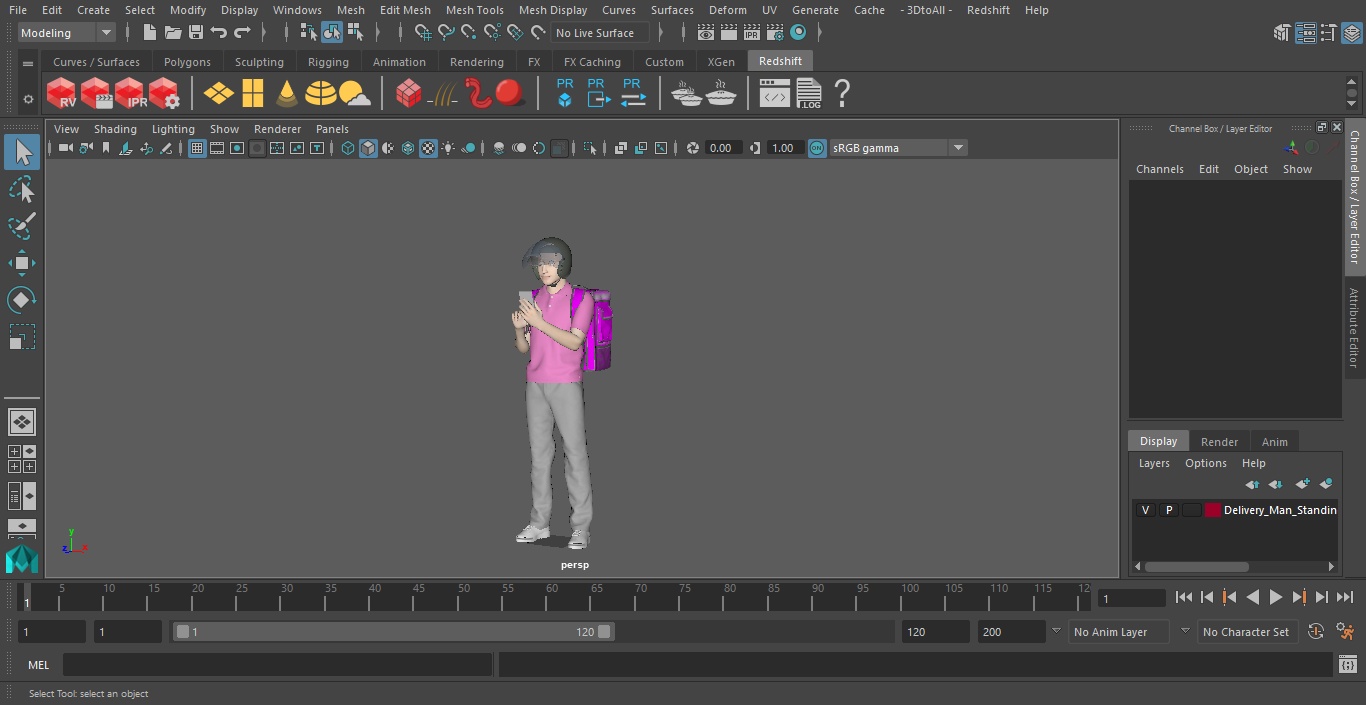 3D Delivery Man Standing Pose