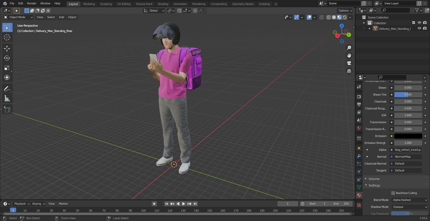 3D Delivery Man Standing Pose