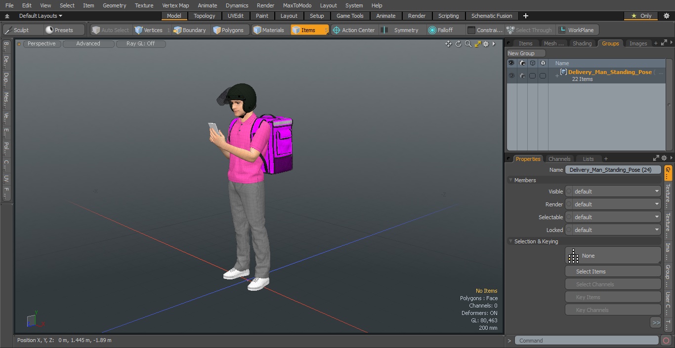 3D Delivery Man Standing Pose