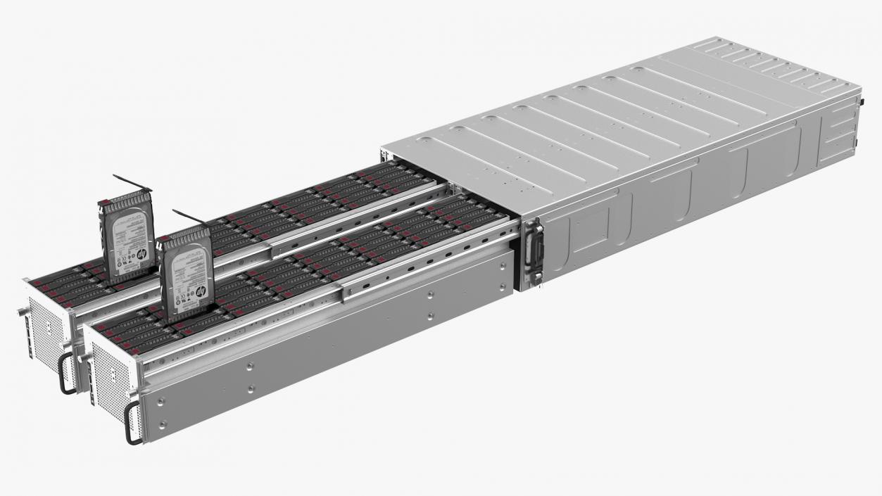 3D HPE Cloudline CL5200 Server with HDD Rigged model