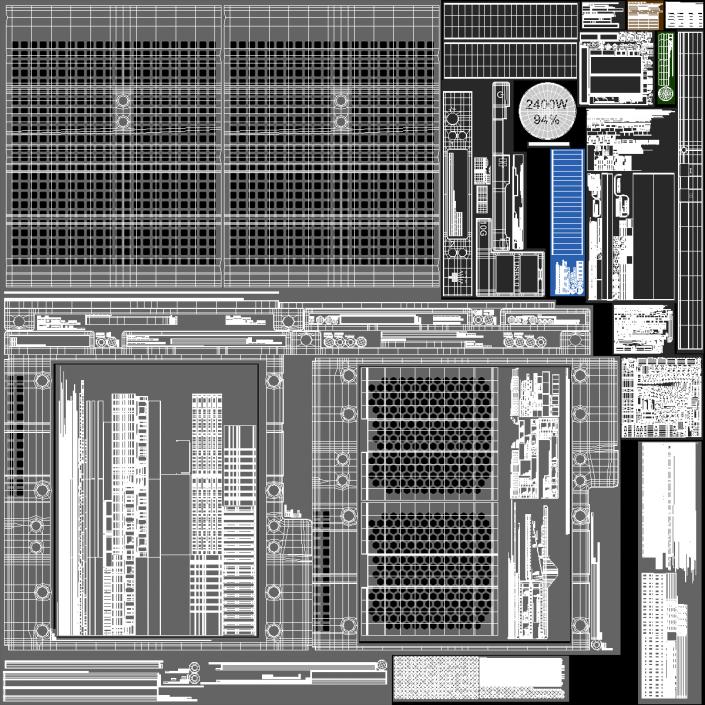 3D HPE Cloudline CL5200 Server with HDD Rigged model