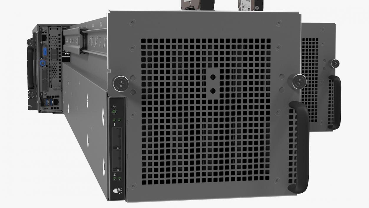 3D HPE Cloudline CL5200 Server with HDD Rigged model