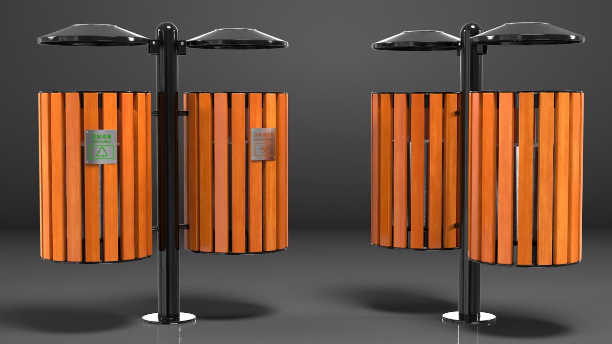 Outdoor Trash Bins Collection 3D model