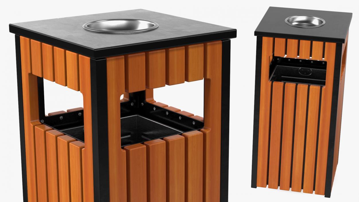 Outdoor Trash Bins Collection 3D model