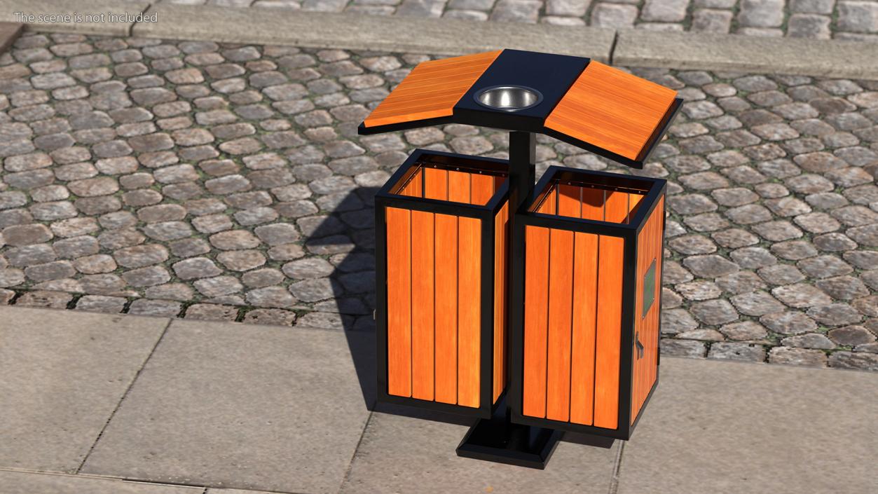 Outdoor Trash Bins Collection 3D model