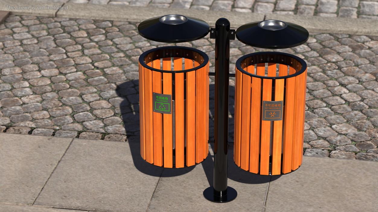 Outdoor Trash Bins Collection 3D model