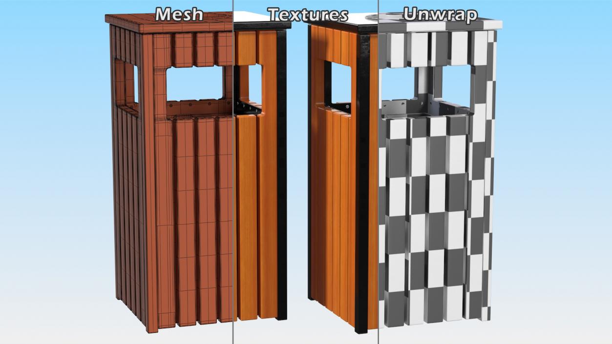 Outdoor Trash Bins Collection 3D model