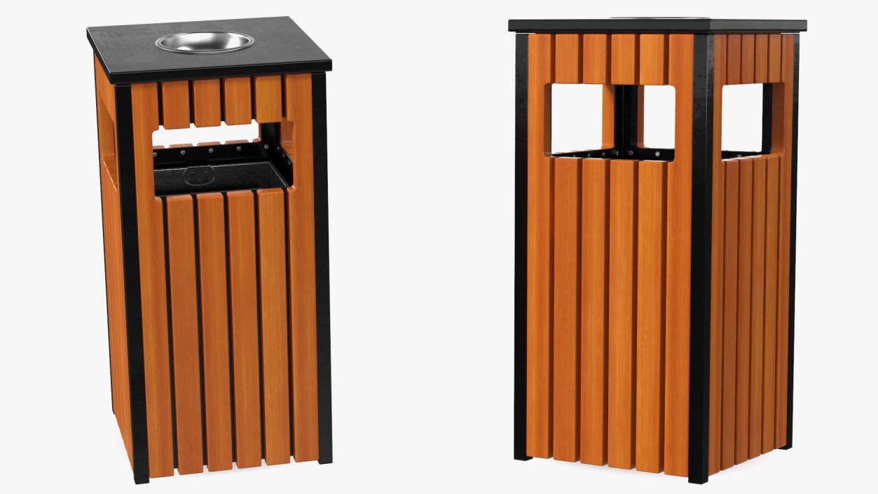 Outdoor Trash Bins Collection 3D model