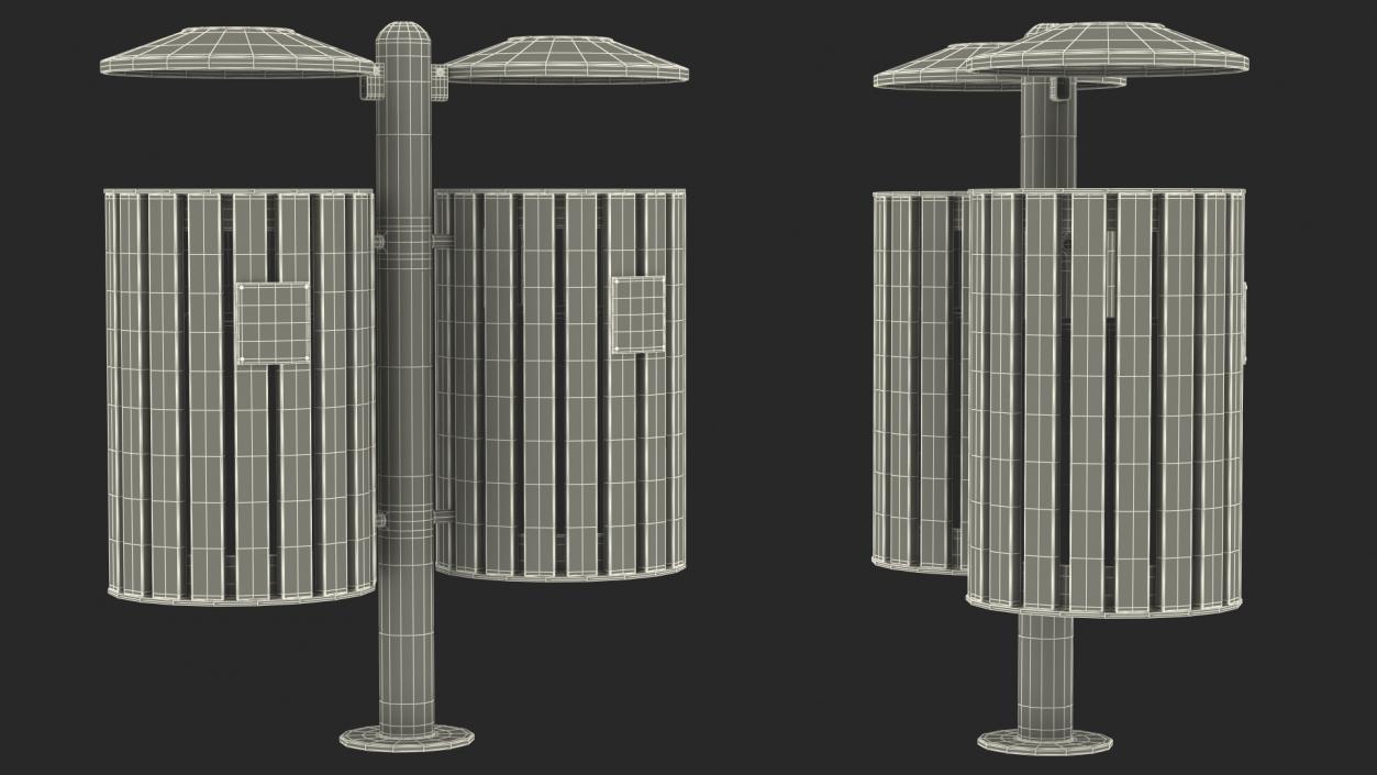 Outdoor Trash Bins Collection 3D model