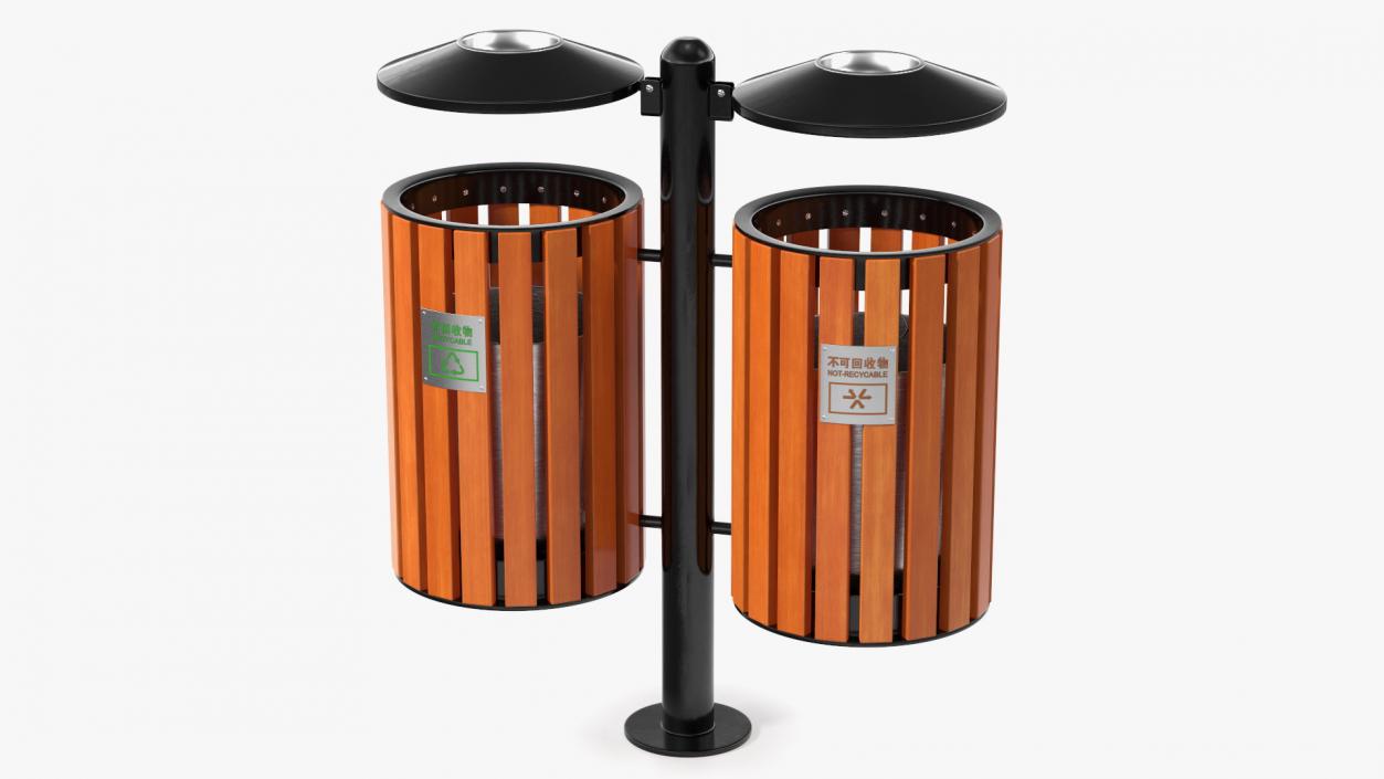 Outdoor Trash Bins Collection 3D model