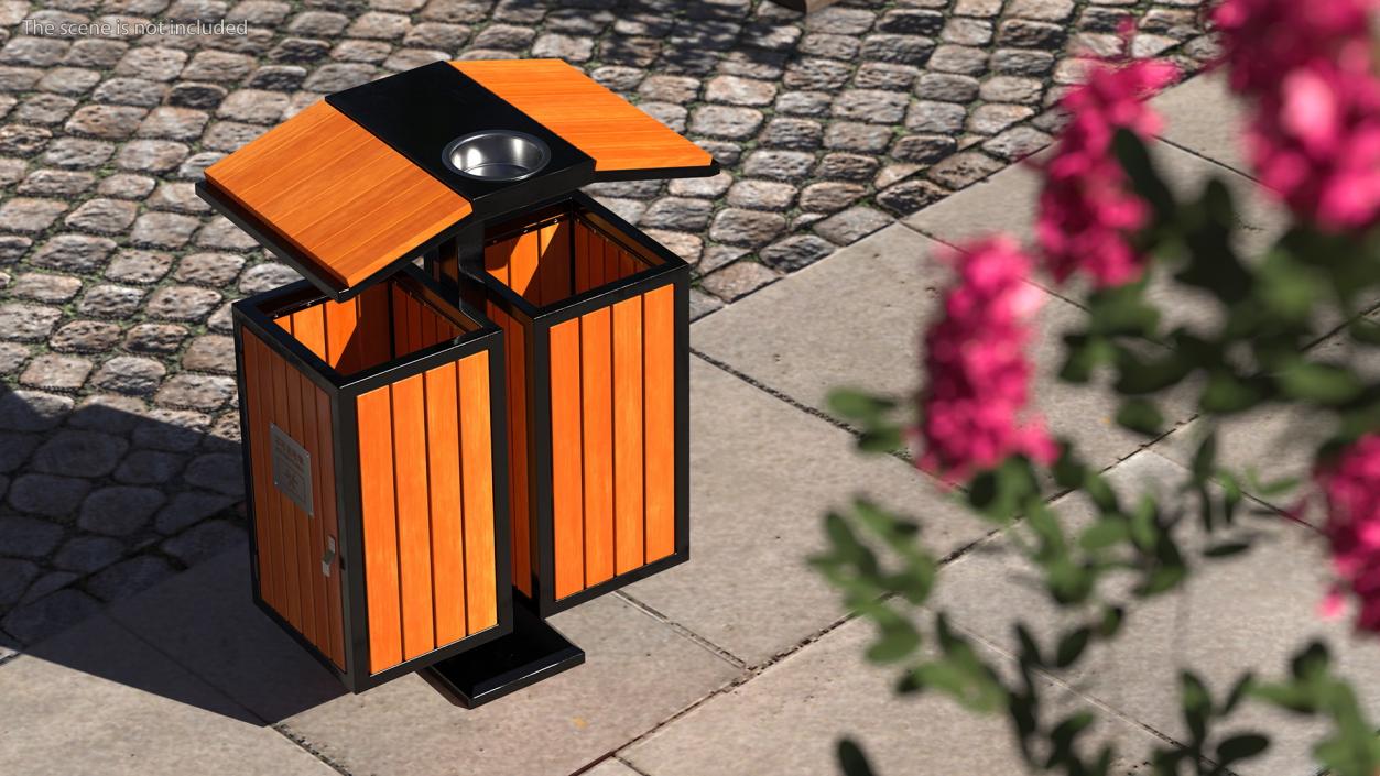 Outdoor Trash Bins Collection 3D model