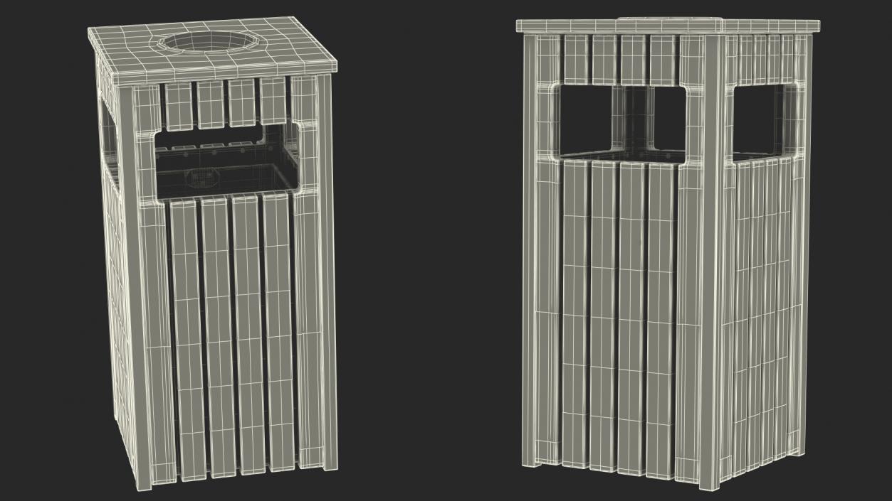 Outdoor Trash Bins Collection 3D model