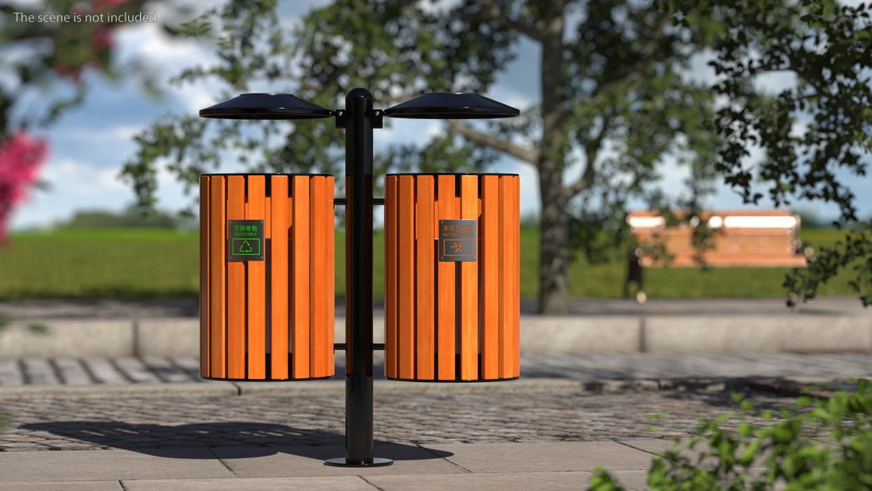 Outdoor Trash Bins Collection 3D model