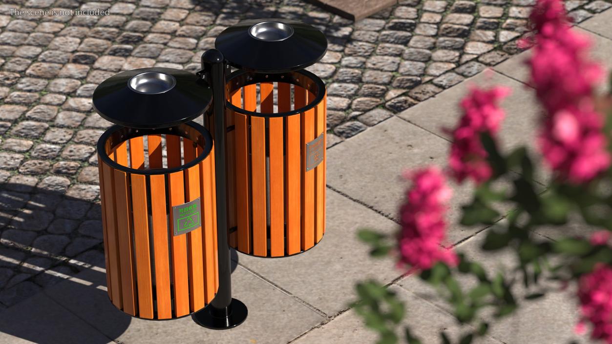 Outdoor Trash Bins Collection 3D model