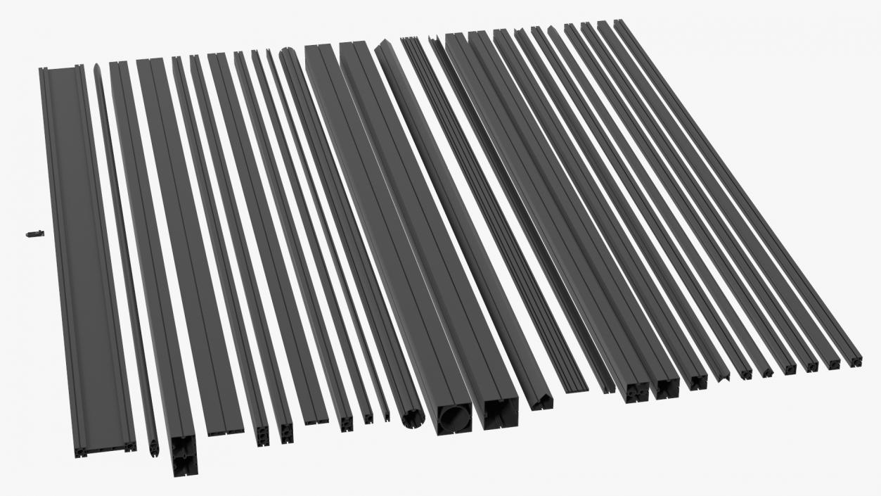 3D Black Metal Extrusions Set