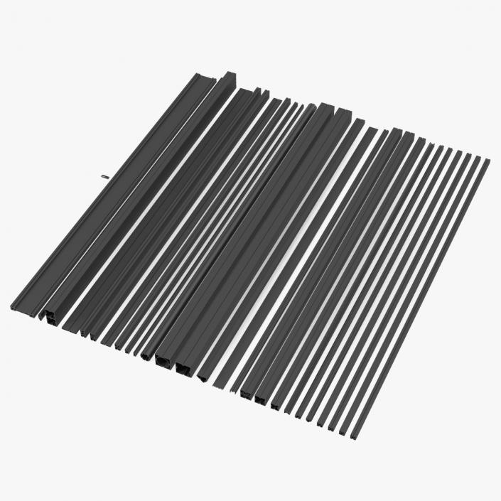 3D Black Metal Extrusions Set