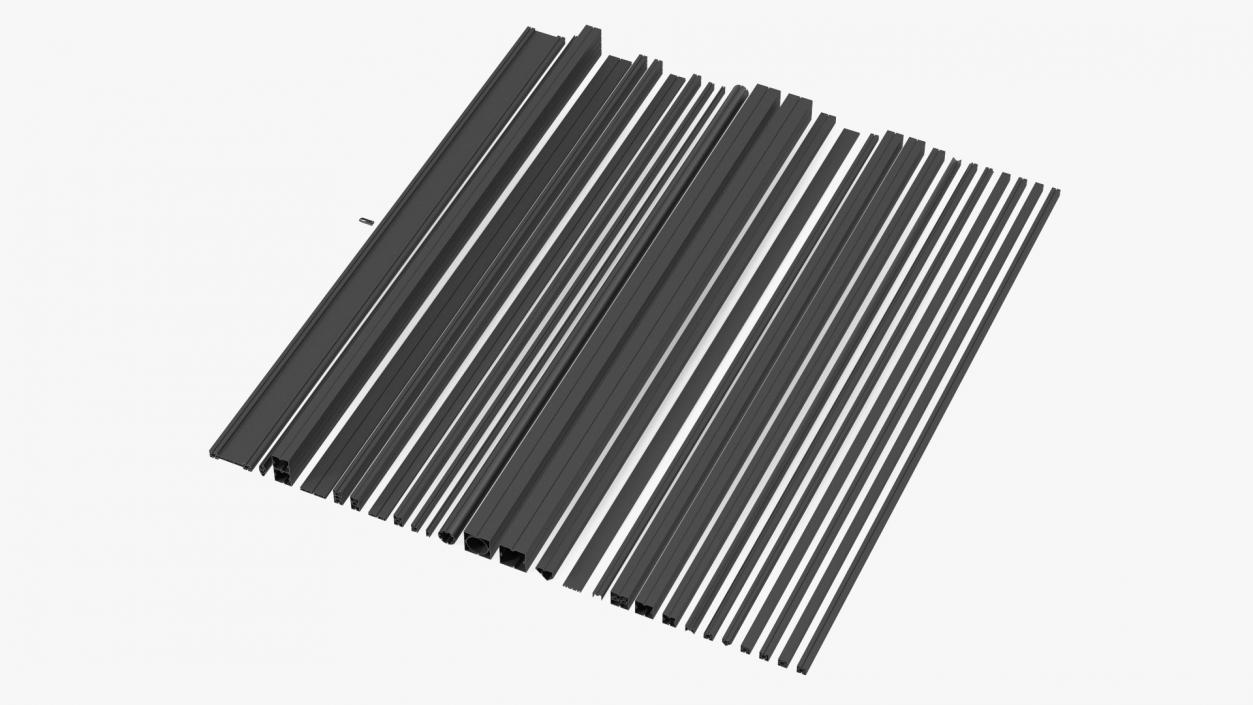 3D Black Metal Extrusions Set