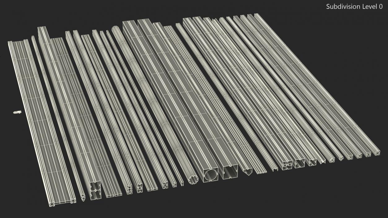 3D Black Metal Extrusions Set