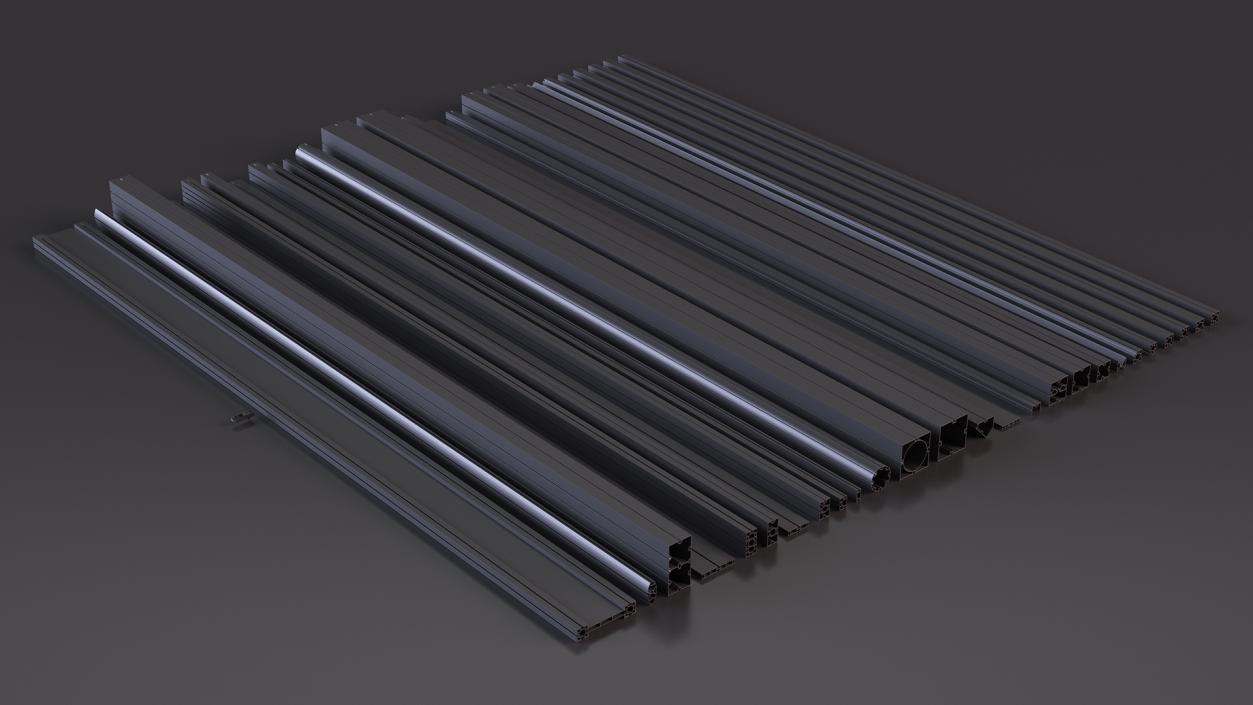 3D Black Metal Extrusions Set