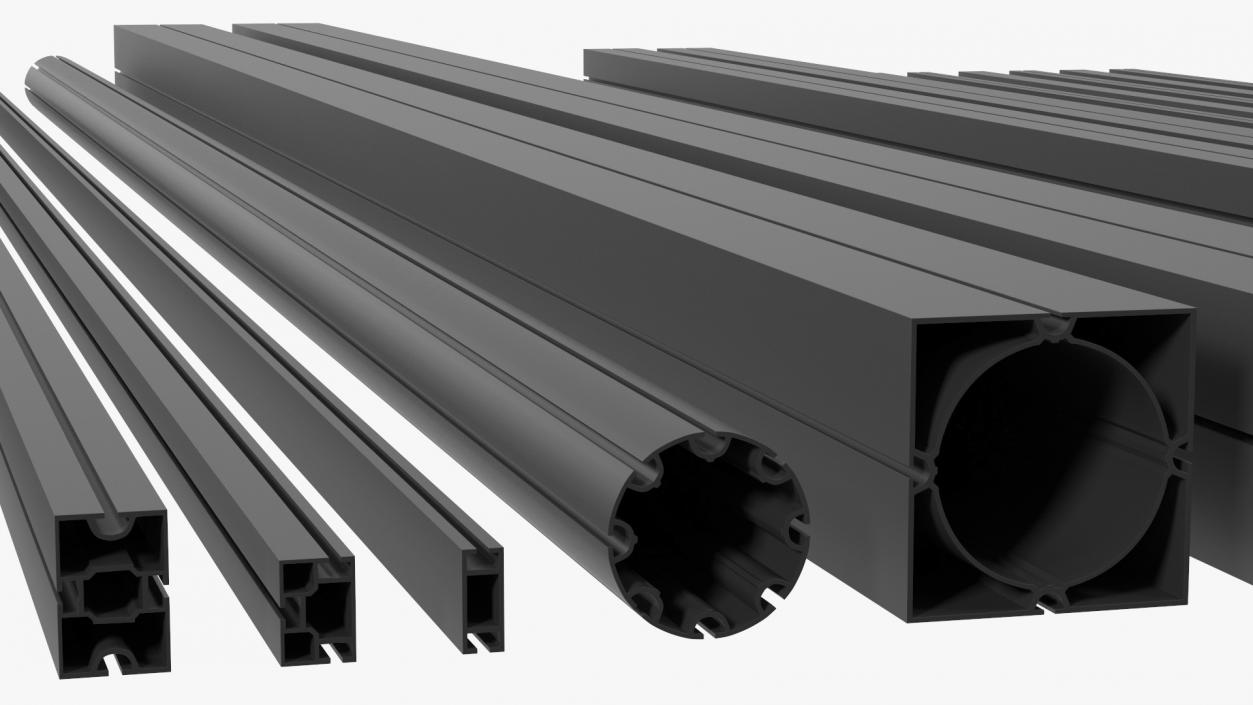 3D Black Metal Extrusions Set