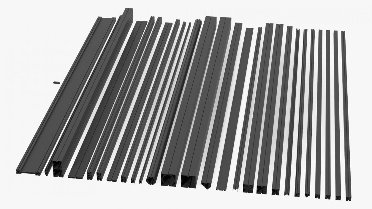 3D Black Metal Extrusions Set