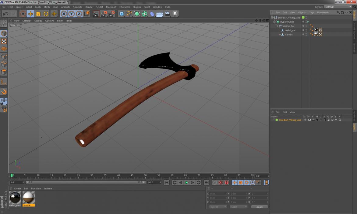 3D Swedish Viking Axe model