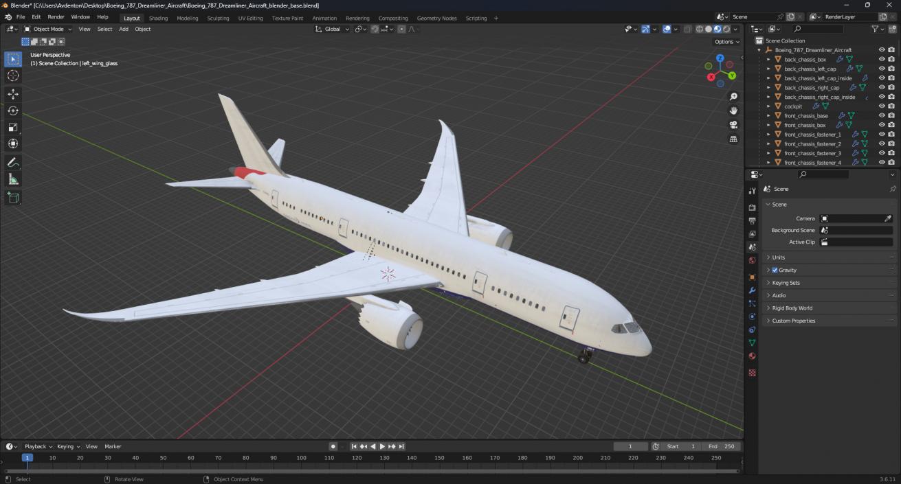 3D model Boeing 787 Dreamliner Aircraft