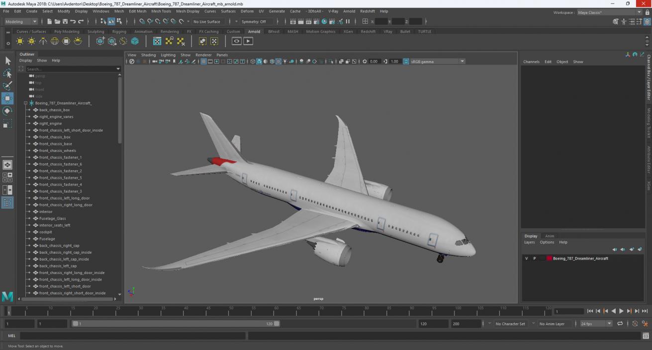 3D model Boeing 787 Dreamliner Aircraft