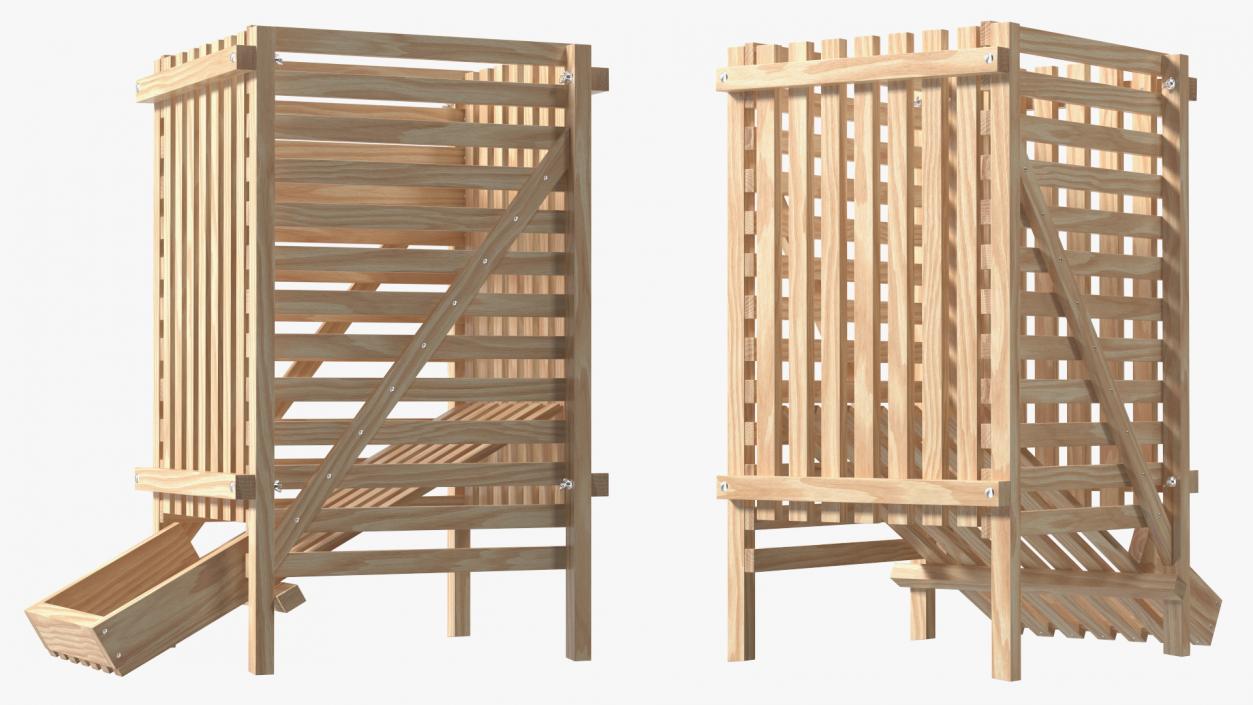 3D Wooden Vegetable Racks Collection model