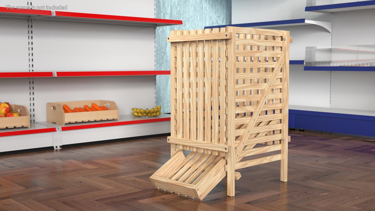 3D Wooden Vegetable Racks Collection model