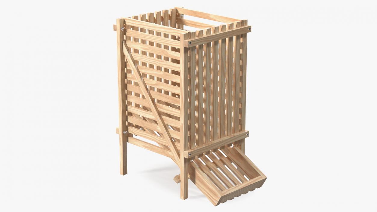 3D Wooden Vegetable Racks Collection model