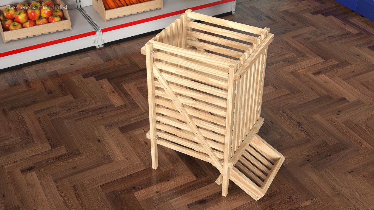 3D Wooden Vegetable Racks Collection model